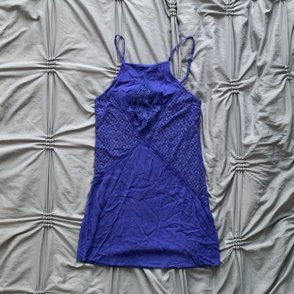 Royal Blue Halter Cocktail Dress - Picture 2 of 3